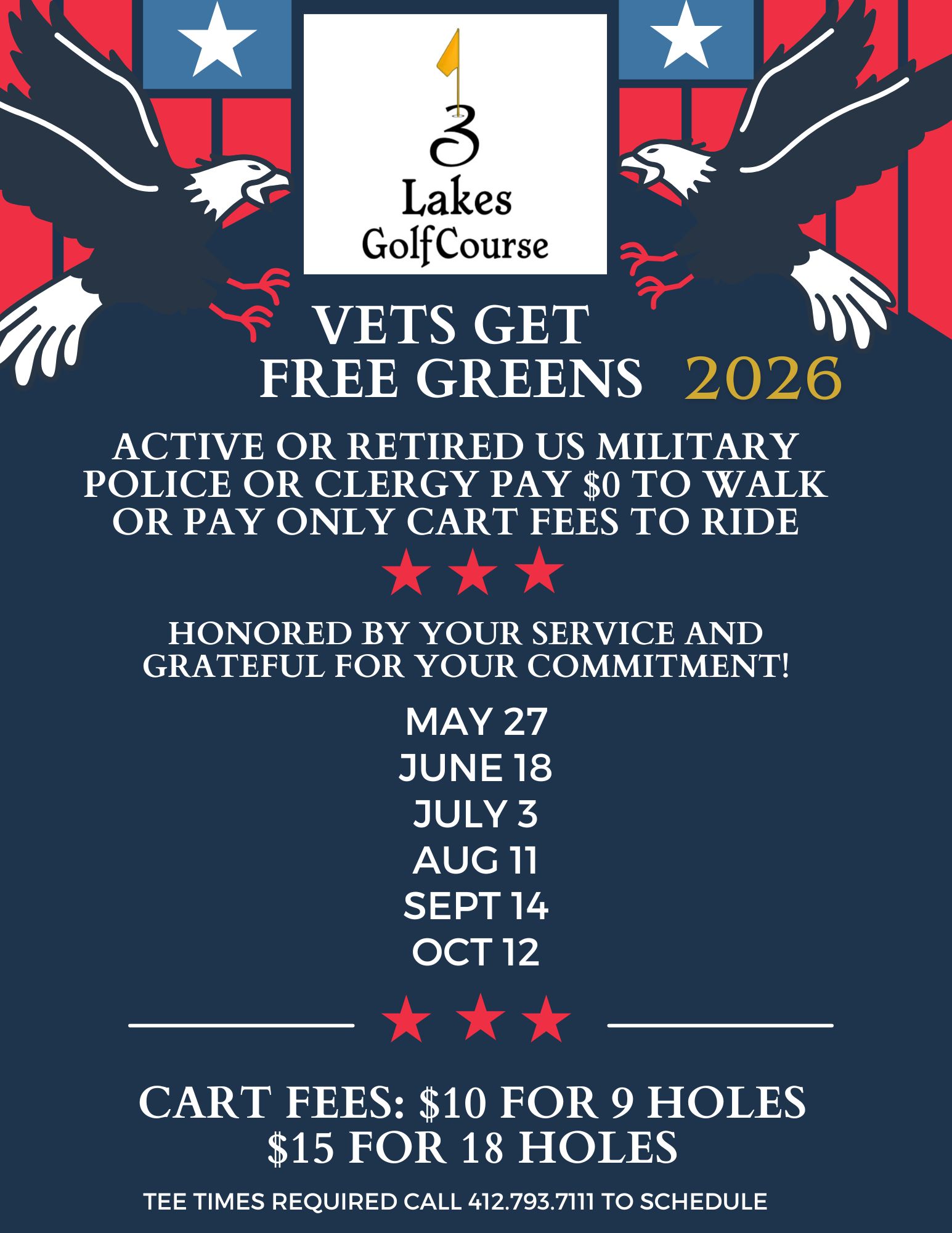 Vets get free greens